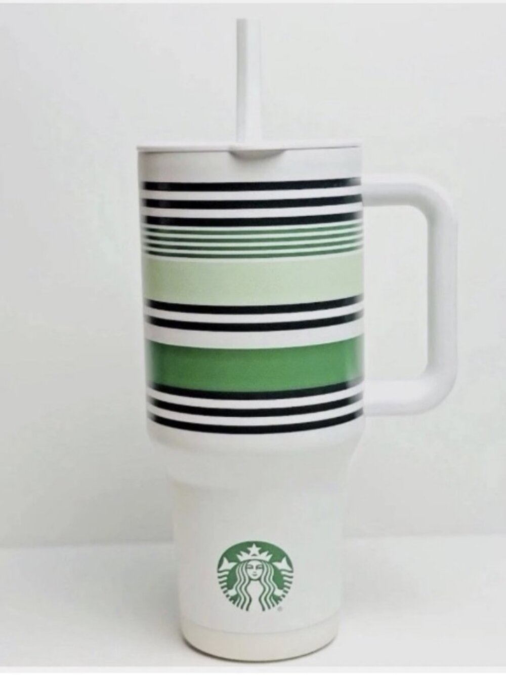 Starbucks Road Trip Collection Green White Striped 40 Oz Tumbler Straw, 2026